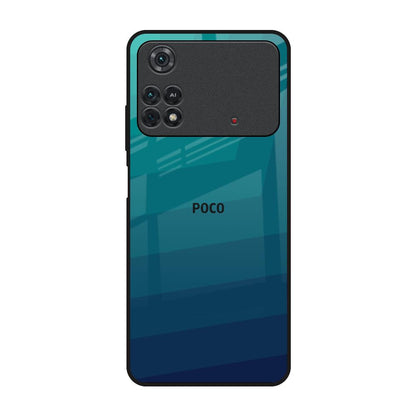 Green Triangle Pattern Poco M4 Pro Glass Back Cover Online