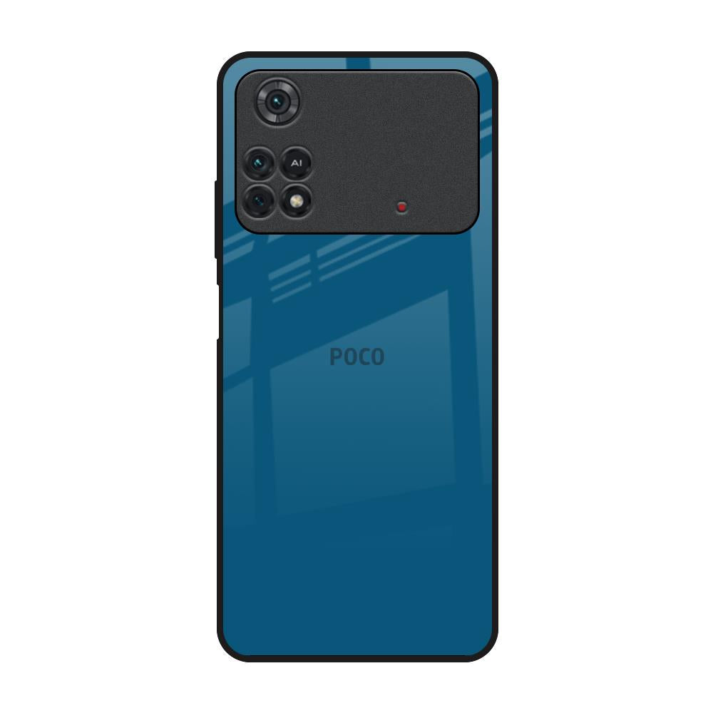 Cobalt Blue Poco M4 Pro Glass Back Cover Online