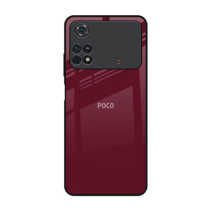 Classic Burgundy Poco M4 Pro Glass Back Cover Online