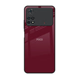 Classic Burgundy Poco M4 Pro Glass Back Cover Online