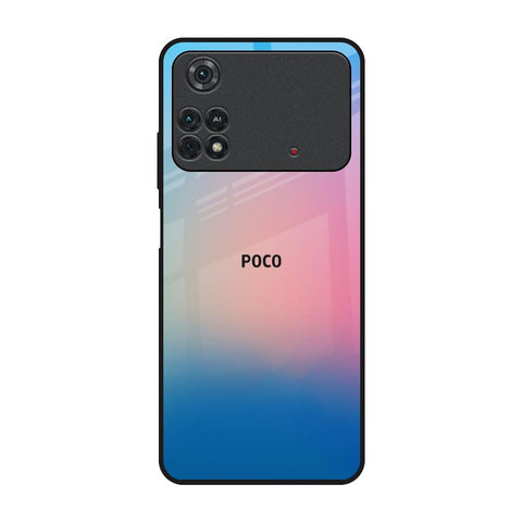 Blue & Pink Ombre Poco M4 Pro Glass Back Cover Online