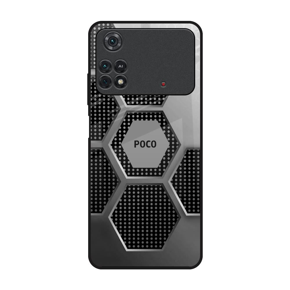 Hexagon Style Poco M4 Pro Glass Back Cover Online