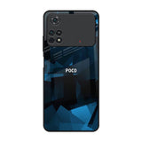 Polygonal Blue Box Poco M4 Pro Glass Back Cover Online
