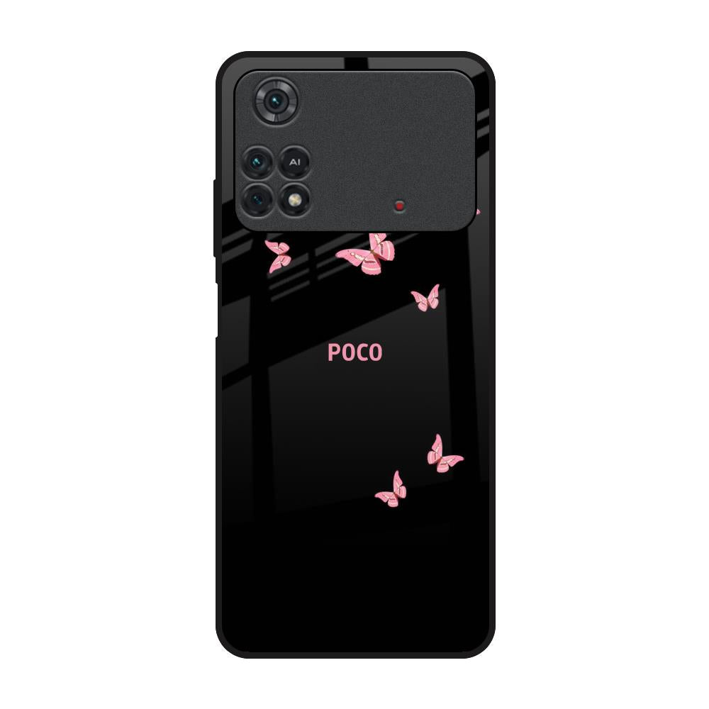 Fly Butterfly Poco M4 Pro Glass Back Cover Online