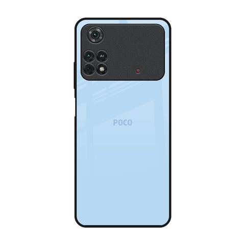 Pastel Sky Blue Poco M4 Pro Glass Back Cover Online