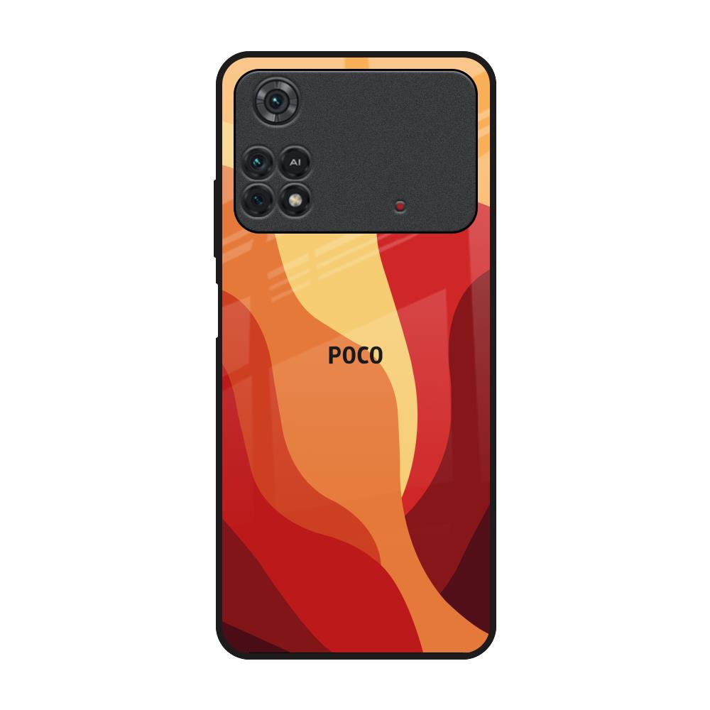Magma Color Pattern Poco M4 Pro Glass Back Cover Online