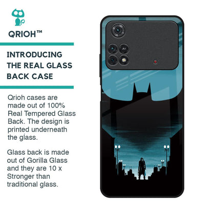 Cyan Bat Glass Case for Poco M4 Pro