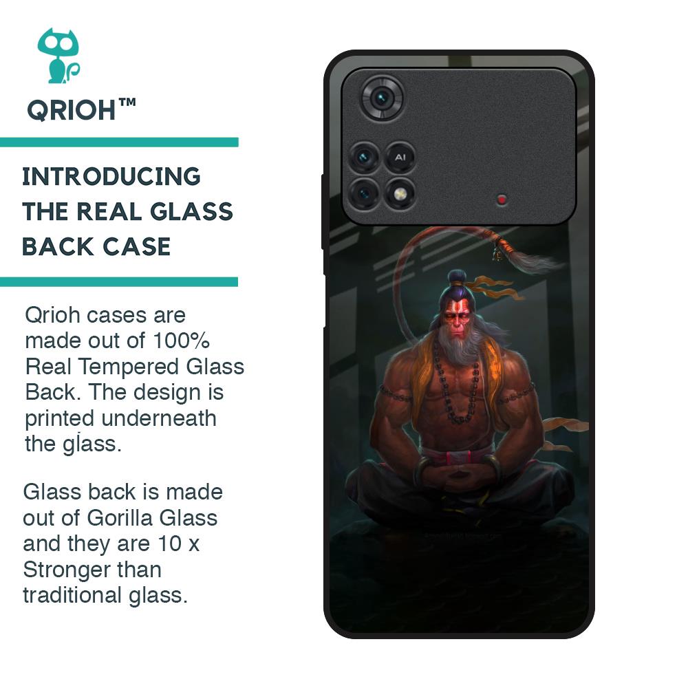 Lord Hanuman Animated Glass Case for Poco M4 Pro