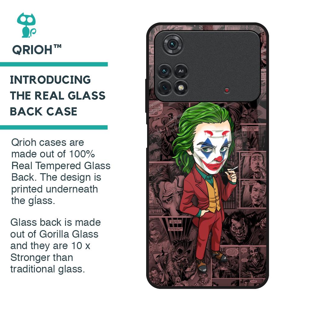 Joker Cartoon Glass Case for Poco M4 Pro