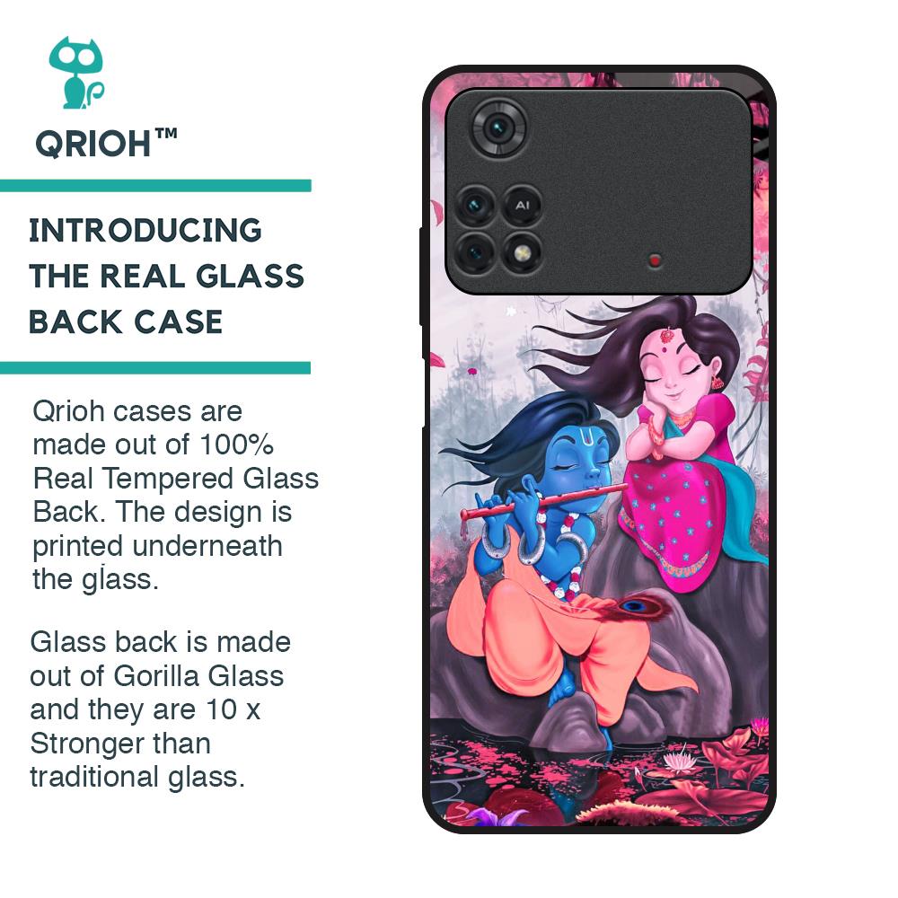 Radha Krishna Art Glass Case for Poco M4 Pro
