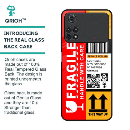 Handle With Care Glass Case for Poco M4 Pro
