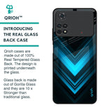 Vertical Blue Arrow Glass Case For Poco M4 Pro