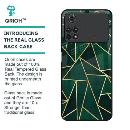 Abstract Green Glass Case For Poco M4 Pro