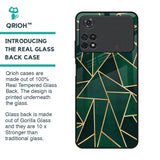 Abstract Green Glass Case For Poco M4 Pro