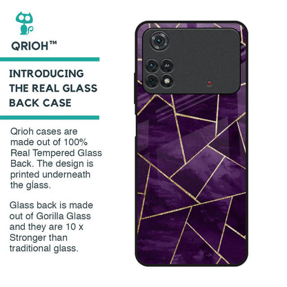 Geometric Purple Glass Case For Poco M4 Pro