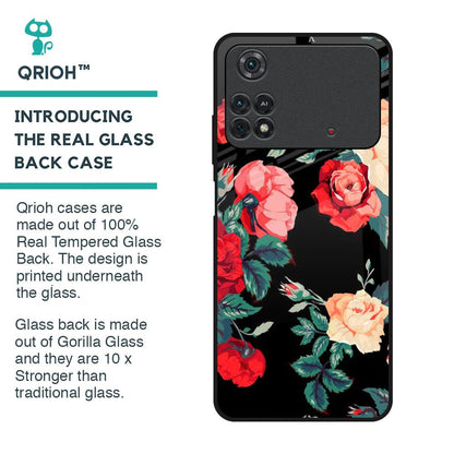 Floral Bunch Glass Case For Poco M4 Pro