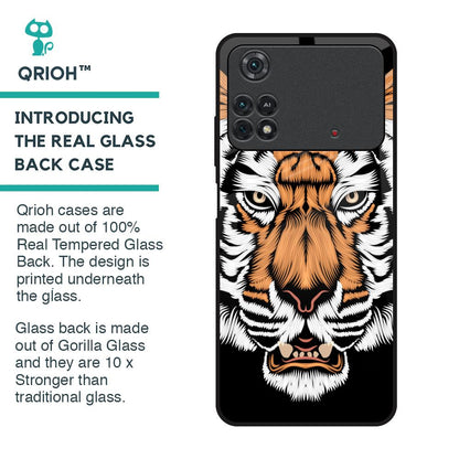 Angry Tiger Glass Case For Poco M4 Pro