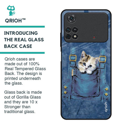 Kitty In Pocket Glass Case For Poco M4 Pro