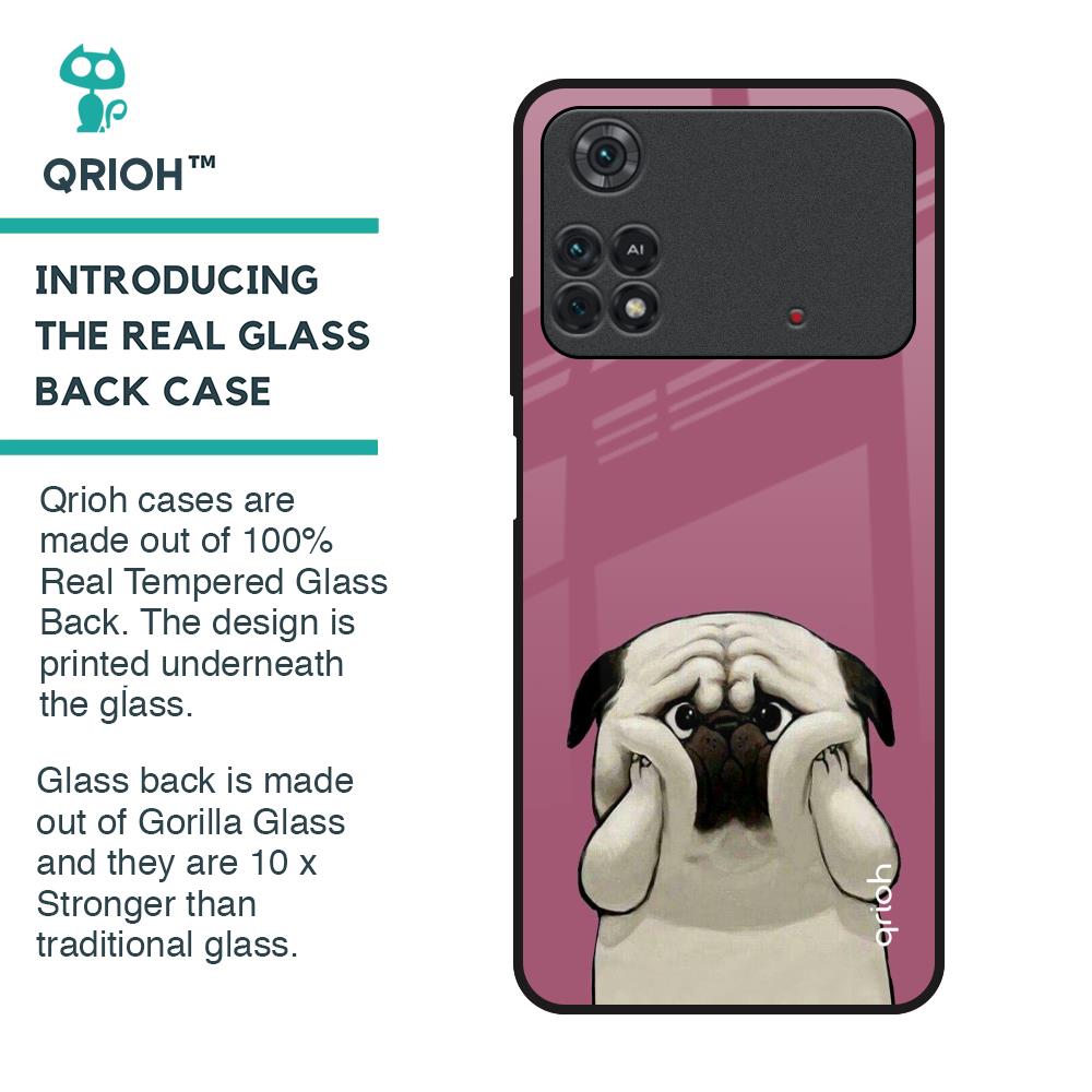 Funny Pug Face Glass Case For Poco M4 Pro