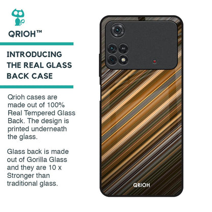 Diagonal Slash Pattern Glass Case for Poco M4 Pro