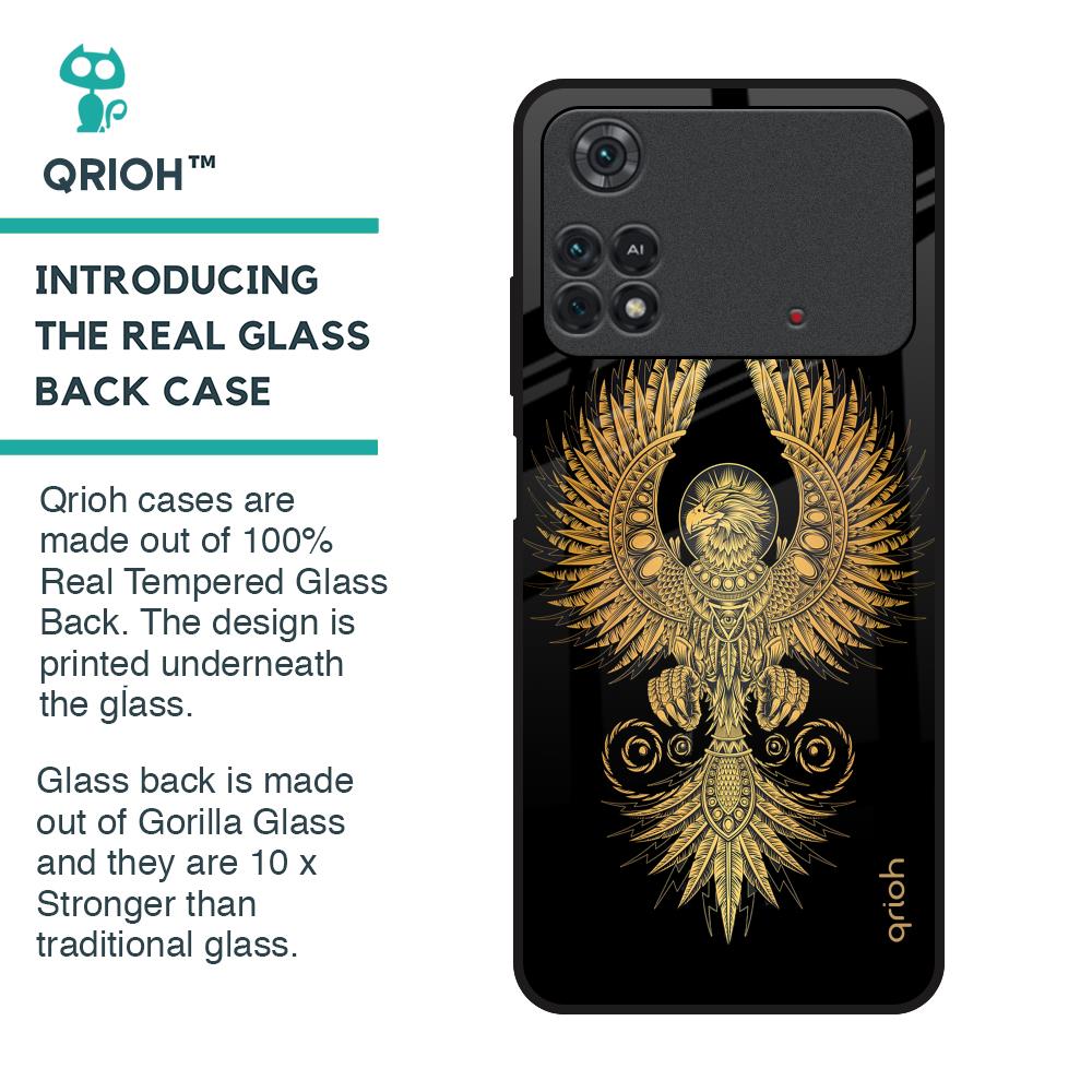 Mythical Phoenix Art Glass Case for Poco M4 Pro