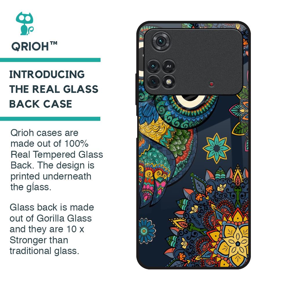 Owl Art Glass Case for Poco M4 Pro