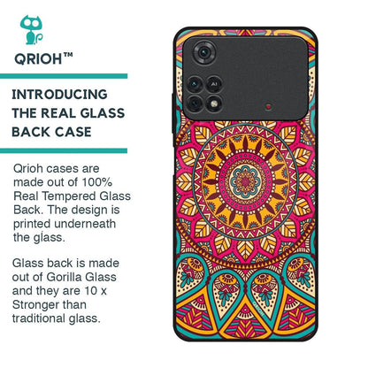 Elegant Mandala Glass Case for Poco M4 Pro