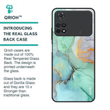 Green Marble Glass Case for Poco M4 Pro