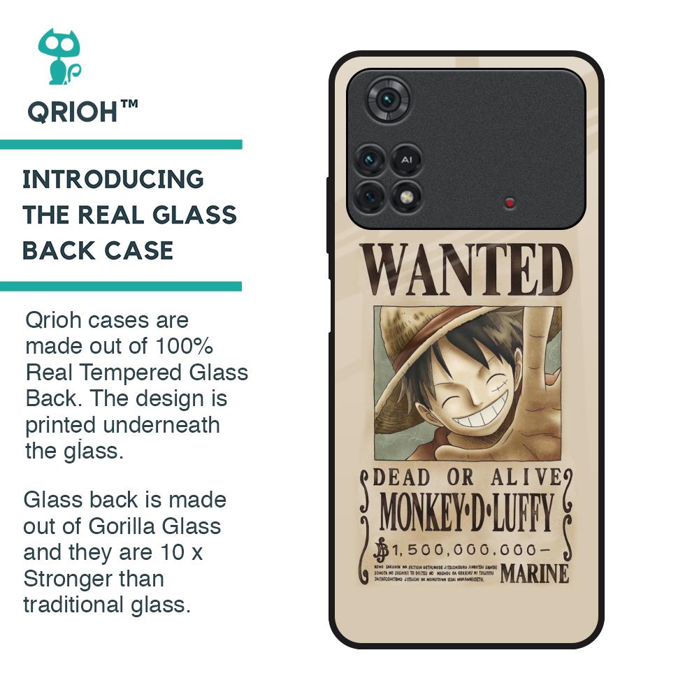 Luffy Wanted Glass Case for Poco M4 Pro