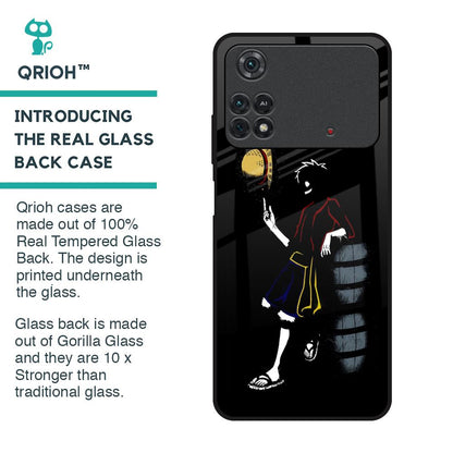 Luffy Line Art Glass Case for Poco M4 Pro