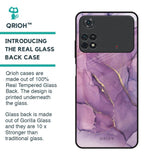 Purple Gold Marble Glass Case for Poco M4 Pro