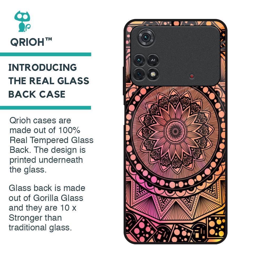 Floral Mandala Glass Case for Poco M4 Pro