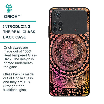 Floral Mandala Glass Case for Poco M4 Pro