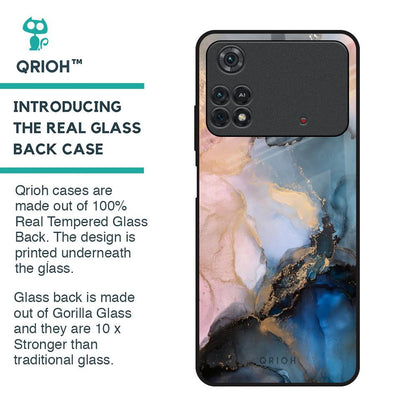 Marble Ink Abstract Glass Case for Poco M4 Pro