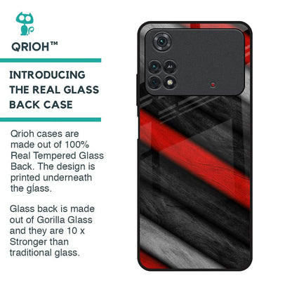Soft Wooden Texture Glass Case for Poco M4 Pro