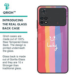Lucky Abstract Glass Case for Poco M4 Pro
