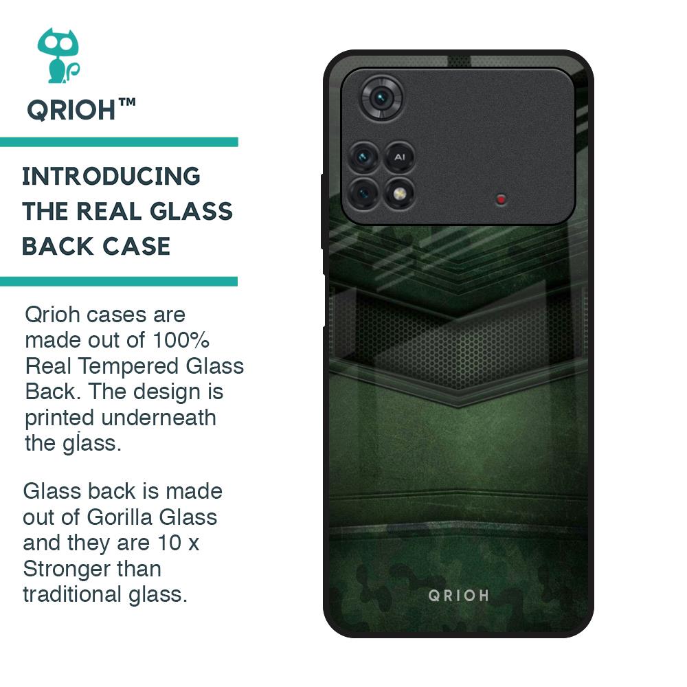 Green Leather Glass Case for Poco M4 Pro