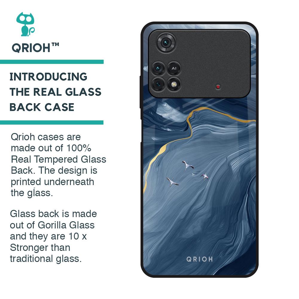 Deep Ocean Marble Glass Case for Poco M4 Pro