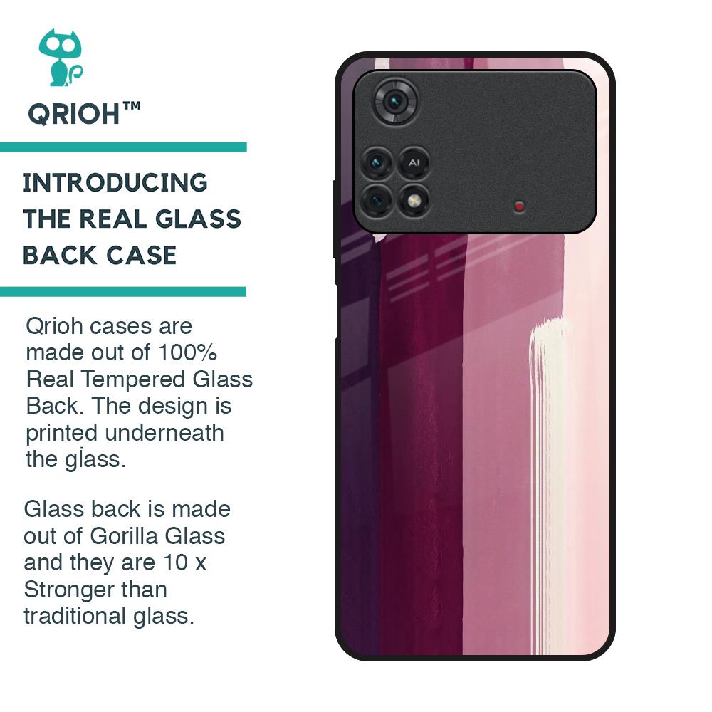 Brush Stroke Art Glass Case for Poco M4 Pro
