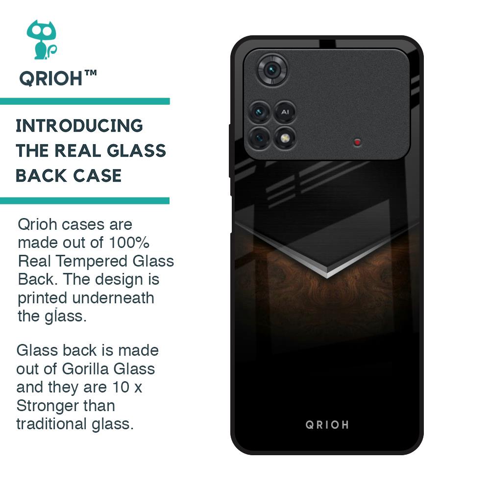 Dark Walnut Glass Case for Poco M4 Pro