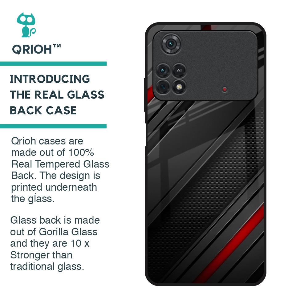 Modern Abstract Glass Case for Poco M4 Pro