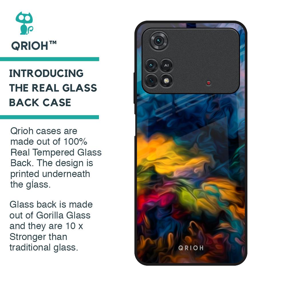 Multicolor Oil Painting Glass Case for Poco M4 Pro