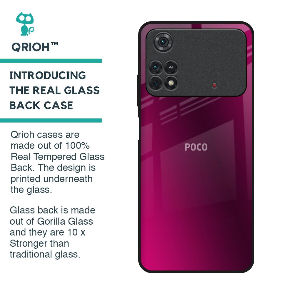 Pink Burst Glass Case for Poco M4 Pro