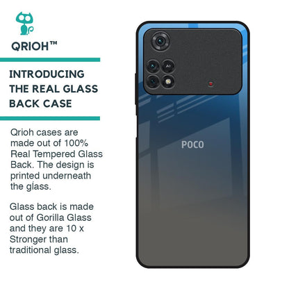 Blue Grey Ombre Glass Case for Poco M4 Pro