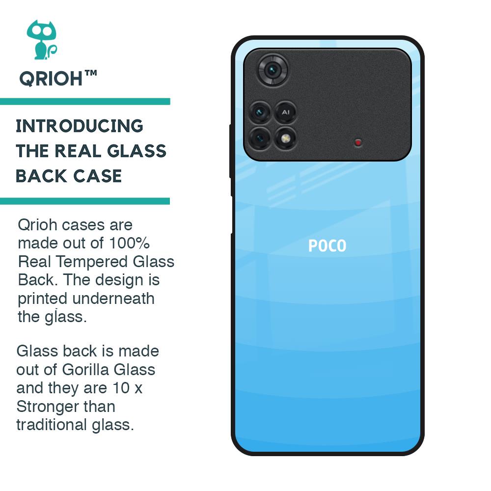 Wavy Blue Pattern Glass Case for Poco M4 Pro