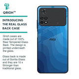 Blue Wave Abstract Glass Case for Poco M4 Pro