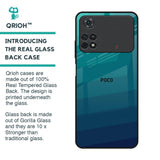Green Triangle Pattern Glass Case for Poco M4 Pro