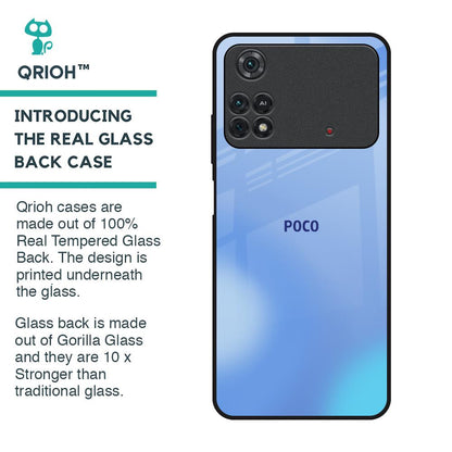 Vibrant Blue Texture Glass Case for Poco M4 Pro