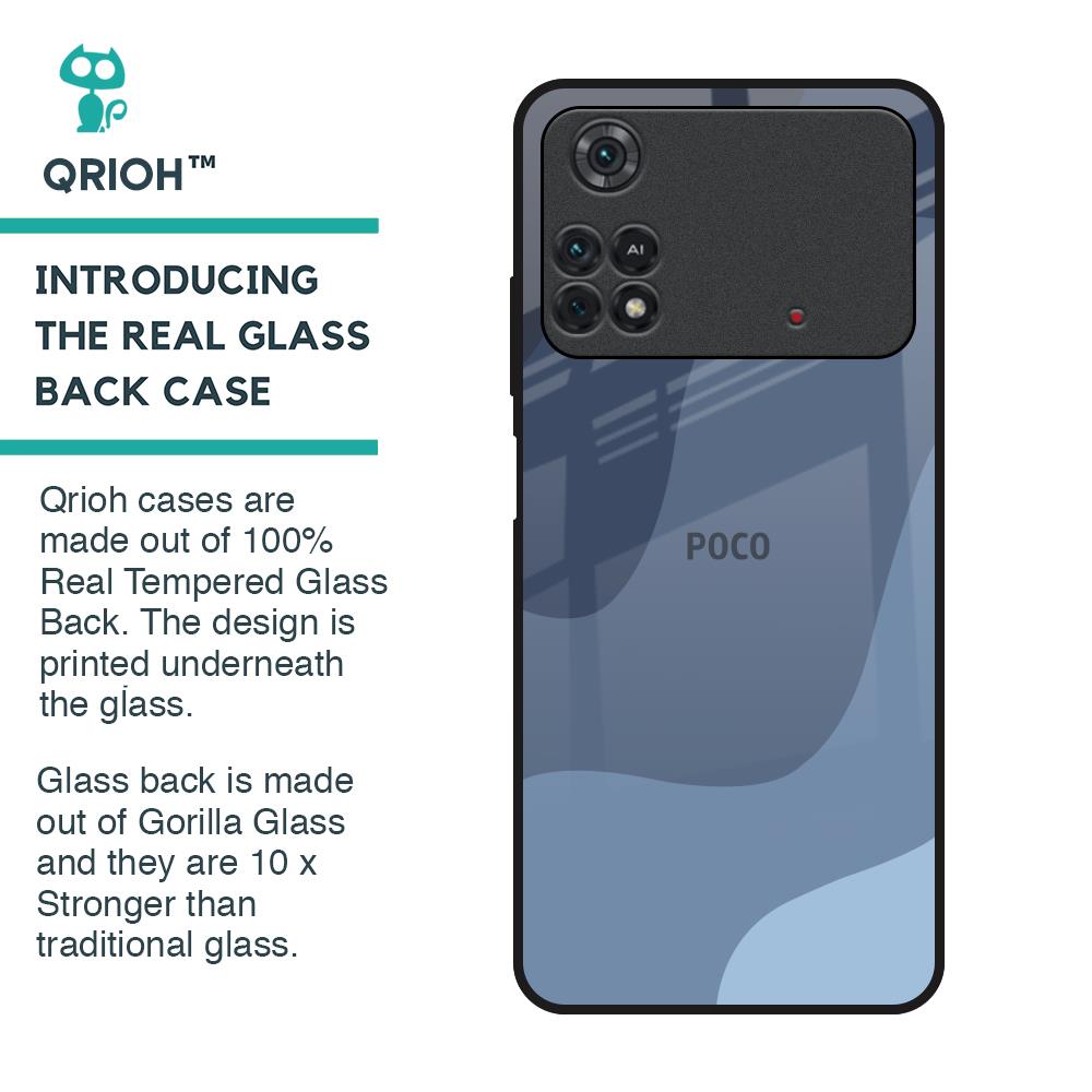 Navy Blue Ombre Glass Case for Poco M4 Pro