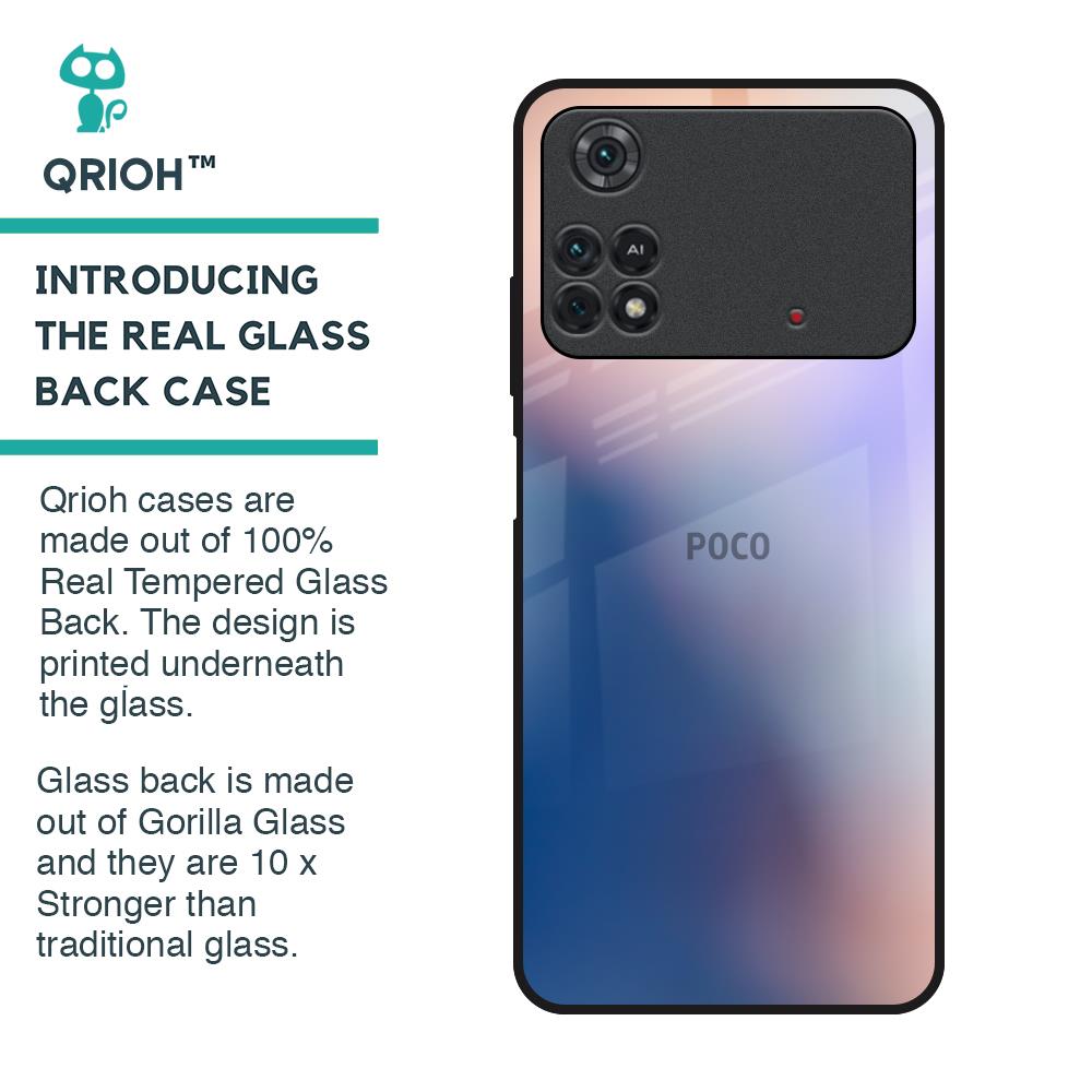 Blue Mauve Gradient Glass Case for Poco M4 Pro